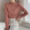 Camiseta Base de Manga Larga Ajustada Versátil para Mujer, Parte Superior de Mascarilla Facial de Seda de Leche, Cuello Semi-Alto, Nueva Colección 2026