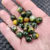 Verde Escuro Amarelo Cor Fei Contas Redondas Jade Contas Soltas 10 mm Contas de Jade Quartizito Acessórios para Joias DIY Contas Artesanais
