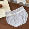 8898 # 10A Algodón Puro Antibacteriano Crema Floral Ropa Interior para Mujer, Suave y Cómoda, Cintura Media, Cubre Cadera, Longitud Extendida, Entrepierna de Algodón Puro