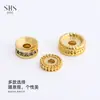 Relleno de Oro de 14K Color Duradero Cuentas Espaciadoras Ruedas Dentadas Cóncavas Espaciadores Pulsera Collar DIY Cuentas Hechas a Mano