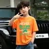 Camiseta de Verano para Niños de Manga Corta Estilo Nuevo Talla Mediana y Grande Estilo Verano para Niños Algodón Puro Fresca y Guapa Camiseta de Media Manga Top Suelto Camiseta
