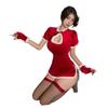 Oshilin Nueva Ropa Interior Sexy Sexy Cheongsam Uniforme de Navidad Tentación Rojo Pasión Ropa Traje de la Dinastía Han para Mujeres