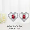Pendientes de Plata de Ley S925 con Pasador Bañado en Oro Real, Forma de Corazón con Circonita para Mujer, Pendientes de Moda de Lujo Ligero con Circonitas Que No Se Desvanecen