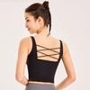 Nuevo Chaleco Cruzado de Yoga Otoño e Invierno para Mujer con Almohadillas en el Pecho, Ropa Exterior Todo en Uno para Deporte y Fitness, Hermoso Diseño de Espalda, Camiseta Base