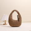 Bolsa de Palha Tecida à Mão Cor Sólida da Moda Nova Bolsa de Palha com Franjas de Nicho Bolsa de Palha Tecida Bolsa de Praia para Férias à Beira-Mar Feminina