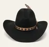 Sombrero de copa vintage de jazz occidental transfronterizo nuevo protección solar para exteriores sombrero de copa de lana pura