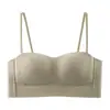 Sujetador Strapless Delgado de Verano sin Costuras para Mujeres con Busto Grande, Anti-Exposición, Push-Up y Diseño Invisible