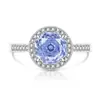 Anillo Princesa Redondo de Piedras Preciosas de Colores Más Vendido en Tiktok, Anillo de Zafiro Padparadscha Corte Rosa Súper Brillante, Dropshipping para Transmisiones en Vivo