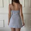 Vestido Bodycon Slimming Europeu e Americano Transfronteiriço Sexy com Pregas Frontais e Bordas Franzidas, Novo Vestido de Verão Cor Sólida com Alças Finas