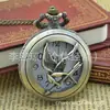 Reloj de bolsillo grande retro directo de fábrica, collar de bronce, reloj de bolsillo Hunger Game Bird, se puede pedir con OGO