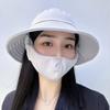 Mascarilla Sombrero Protector Solar Color Sólido Primavera 2024 Cubre Rostro Integrado Moda Resistente al Viento Protector Solar para Exteriores Ciclismo Transpirable Cosecha de Té