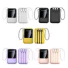 Mini Power Bank con Cable Integrado 3C 20000mAh Gran Capacidad Compacto Portátil Energía Móvil Logo Personalizado