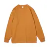Camiseta de algodón gruesa para otoño e invierno, cuello redondo, puño de hilo, manga larga, para hombre y mujer, estudiante, camiseta de algodón para hombre, manga larga para hombre