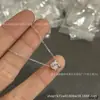 Colar com Pingente de Cabeça de Touro Dourada V Versão Alta Um Quilate para Mulheres, Banhado a Prata com Ouro 18K, Colar de Diamante Único, Brincos, Corrente Clavicular Ufo, Dropshipping
