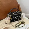 2026 Nova Bolsa de Mão com Corrente Estilo Pequeno Perfume Bolinhas Bolsa de Ombro Único Estilo INS Moda Simples Elegante Bolsa Saco Feminina