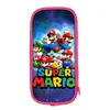 Estuche Infantil Doble Capa Super Mario Perímetro Mario Rosa Bolsa de Almacenamiento para Papelería Estudiantil Estuche