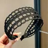 Diadema de punto estilo retro americano de ala ancha, de alta gama, adecuada para frentes amplias, a la moda, versátil para uso diario y para ir al trabajo, pinza para el pelo y accesorio para el cabello