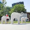 Estatua de Elefante de Mármol Imitación para Exteriores, Adornos para Paisaje de Jardín, Patio, Oficina de Ventas, Entrada Escénica, Escultura de Plástico Reforzado con Fibra de Vidrio