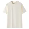 Camiseta de Peso Pesado 280g Fio Duplo para Homens e Mulheres, Camiseta Básica Solta e Confortável de Algodão Penteado, Camiseta Cultural com Logo Imprimível