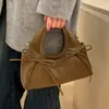 2026 Nova Moda Bolsa de Mão Plissada com Laço Nicho Ombro Único Casual Feminina Estilosa Personalidade Bolsa Transversal
