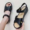 Sandalias para Mujer Tallas Grandes 2022 Verano Nuevas de Goma y Plástico con Velcro Planas para Personas de Mediana Edad y Mayores Suela Suave Sandalias para Suegra Zapatos de Madre