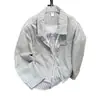 Jaqueta cardigã, estilosa e descolada, moletom falso de duas peças, camisa masculina com gola, camisa AAN com retalhos listrados