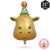 Embalaje independiente, lindo sombrero de cumpleaños, forma de animal pequeño, diseño de fondo para fiesta de cumpleaños, embalaje fino, globo de película de aluminio