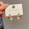 Pendientes de diamantes con destellos de flores de Corea del Sur, elegantes y sencillos, combinables con todo, exquisitos y pequeños, de alta gama para mujer.
