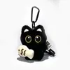 Nuevo Colgante de Gatito Negro de Fresa Dulce y Genial Muñeco de Peluche Lindo Llavero Colgante de Muñeca Colgante para Mochila Escolar de Estudiante