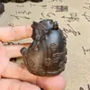 Talla de Madera Maciza de Madera de Águila de 5.5 cm del Dios de la Riqueza, Decoración para el Hogar, Artesanías Hechas a Mano de Madera Maciza, Regalo de Inauguración