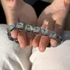 Pulsera Reverse Love Ci Cheng Mismo Estilo Lujo Ligero Cubo de Azúcar con Diamantes Brillantes Moda Hip-Hop Tendencia Amor Inverso Estilo Unisex