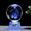 Bola de cristal 3D con tallado interior, luz nocturna, colorida y luminosa, base de cristal, regalo para el hogar, venta al por mayor