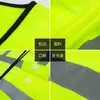 Chaleco Reflectante con Múltiples Bolsillos, Verde Fluorescente, Transpirable, Chaleco de Seguridad para Construcción con Tiras Reflectantes para Uso en Exteriores