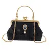 Bolsa de Mão Europeia e Americana Transfronteiriça Embelezada com Strass Bolsa de Festa 2026 Novo Modelo Primavera/Verão Bolsa Transversal com Corrente de Strass para Mulheres Bolsas