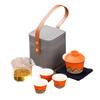 Juego de Té de Viaje Yuanshan Taza Exprés Portátil de Vidrio Una Olla Tres Tazas Regalo Creativo de Negocios Tazón con Tapa Juego de Té Kung Fu