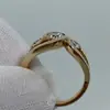 Anillo Retro Geométrico de Moda Transfronterizo con Circonita Incrustada en Oro Joyería de Fiesta de Alta Gama de Moda con Personalidad para Mujer