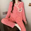 Pijama para mujer, algodón nube con copas en el pecho, cárdigan, manga larga, conjunto de ropa para el hogar de primavera y otoño, fino, transpirable, casual, cuello de solapa, corte holgado