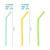 Canudos de Silicone com Curva para Bebidas e Alimentos Infantis, Canudos Reutilizáveis Coloridos Estendidos Macios para Sopa e Chá com Leite