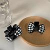 Requintado Houndstooth Bow Grab Clip Pequeno Retro Bangs Clip Headwear Advanced Sense Elegante Hairpin Women's Headwear