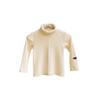 Camiseta Infantil de Manga Comprida Estilo Coreano Inverno Novo Top Infantil Camiseta de Gola Alta Quente com Forro de Lã para Bebê Menina