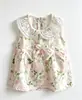 Vestido para Niñas Vestido de Temperamento para Niñas Vestido Floral Verano Nuevo Estilo Pastoral Infantil Cuello Solapa Sin Mangas Vestido de Princesa