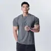 Camiseta Deportiva y de Ocio de Verano para Hombre con Cuello en V Pequeño, Manga Corta y Puños Cerrados para un Aspecto Más Grande, Top de Entrenamiento Físico con Cuello en V Pequeño
