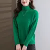26 Nuevo Top de Capa Interior Grueso Holgado Otoño/Invierno para Mujer, Elegante Cuello Alto Cálido Nuevo Suéter de Punto Color Boda