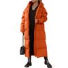 Abrigo de Algodón Largo con Capucha de Color de Otoño e Invierno Europeo y Americano Transfronterizo Moda Casual Cremallera Manga Larga Abrigo de Algodón para Mujer