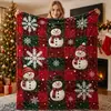 Manta navideña transfronteriza, manta de franela estampada, manta de forro polar de doble cara, manta de regalo para oficina, manta para sofá