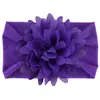 Accesorios para el cabello de niños europeos y americanos color liso flor de gasa nailon elástico diadema para bebé banda suave para el cabello de bebé de ala ancha venta al por mayor