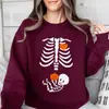 Moletom de Halloween Maternidade Esqueleto Engraçado Gravidez Estilo Europeu e Americano