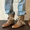 Botas de Moda Vintage Maillard Otoño/Invierno 2026 con Correas y Lazo, Botines Color-Block, Elegantes y Versátiles Botas Vaqueras Western