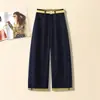 Calça Harem Jeans Azul Escuro para Mulheres, Calça Cropped, Novo Estilo Verão 2026, Cintura Alta, Emagrecimento, Leve, Calça Casual Versátil