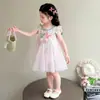 Sunshine BABY Ropa Infantil y Vestido Rosa Tulipán con Mangas Volantes